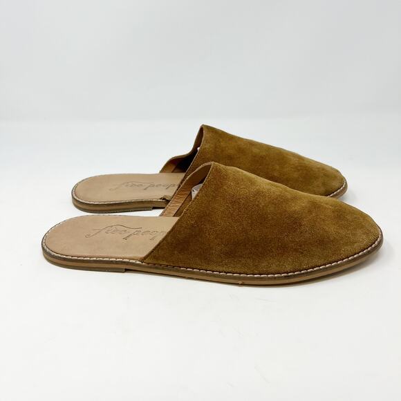 Free People Coronada Suede Slip-on Mules in Cognac Flats Slides Women 41 US 8.5 - Picture 3 of 13